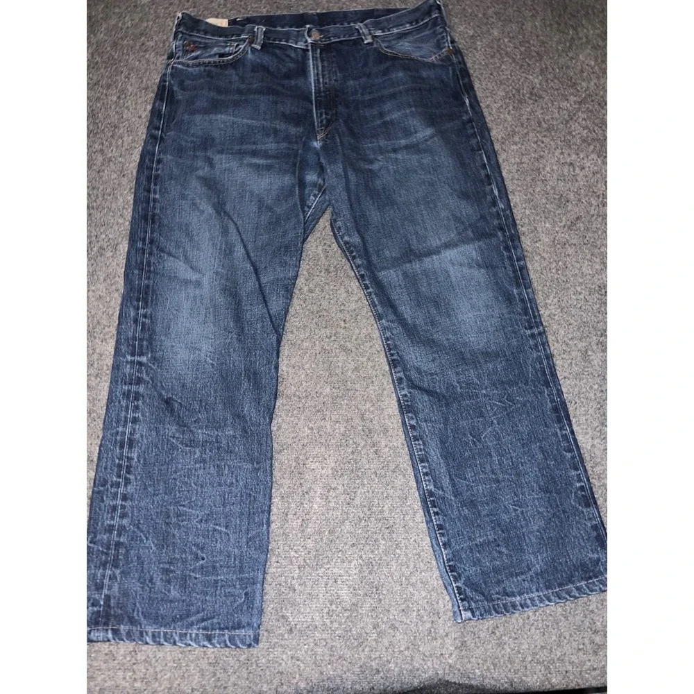 Polo Ralph Lauren Mens Jeans 38x30 Blue Denim Dark Wash Straight Leg 41381